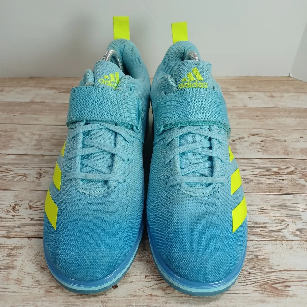 Adidas PowerLift 4 Cross Trainer Hazy Sky Blue Solar Yellow Gym Shoes Women's 10